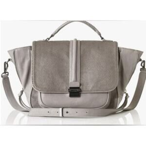 Kurt Geiger London Gray Leather Crossbody/Satchel Expandable Bag